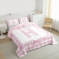 thumbnail image 3 of jejeloiu Cartoon Bow Knot Twin Comforter Sets,Letter H Print Bedding Set For Girls Women Reversible 2-Piece, 3 of 8