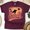 Maroon, variant on Surfing Silhouette Men’s Cotton T-Shirt with Retro Ocean Vibe, Maroon, Size L
