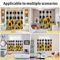 thumbnail image 6 of Sunflower Checkered Kitchen Curtains 72 Inch Length, Black Buffalo Plaid Pastoral Flowers Grommet Top Bedroom Living Room Curtains, Light Filtering Cafe Curtain Drapes 2 Panels Set 104''x72'', 6 of 9