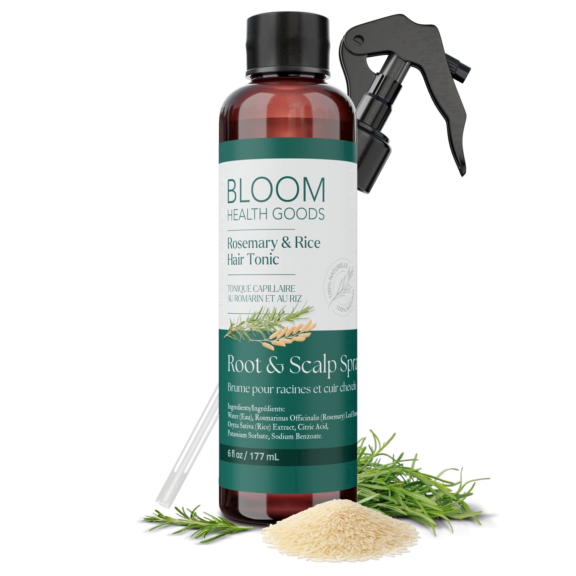 Bloom Health Goods Homegrown Rosemary & Rice Water Spray for Hair Health