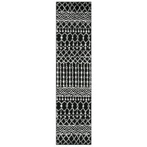 SAFAVIEH Tulum Glen Moroccan Geometric Runner, 2' x 5', Black/Ivory