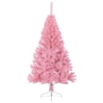 thumbnail image 2 of vidaXL Artificial Half Christmas Tree with Stand Pink 120 cm PVC, 2 of 5