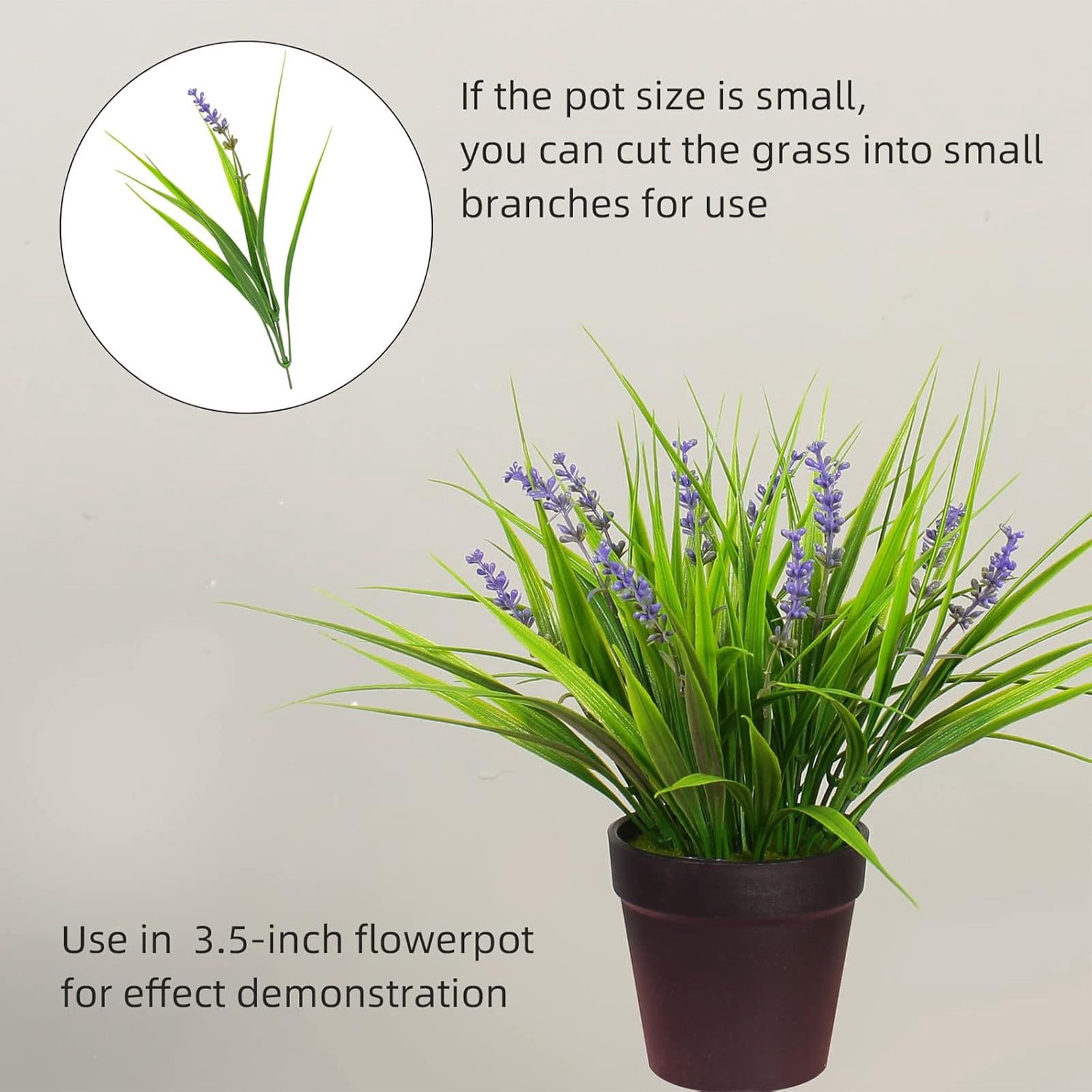 Dark Purple Artificial Lavender Spring Grass 35x6 cm by Dusknt Outdoor Monkey Flower Pot Plant Decor for Window Garden Patio Hanging Planter Front Porch