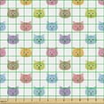 thumbnail image 2 of Ambesonne Cat Fabric by the Yard Upholstery, Colorful Faces, 1 Yard, Multicolor, 2 of 5