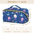 thumbnail image 4 of FORMRS Makeup Bag Travel Cosmetic Organizer for Women Fold Flat Zipper Pouch with Handle, Light Pink Jellyfish, 4 of 8