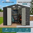 thumbnail image 5 of 10'x10' Outdoor Storage Shed, Lofka Large Metel Garden Shed with Double Lockable Door for Backyard|Patio ,Gray, 5 of 9