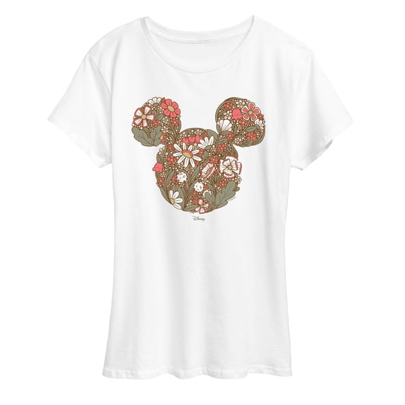 Disney - Floral Mickey Ears - Women's Short Sleeve Graphic T-Shirt