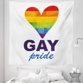 thumbnail image 1 of Rainbow Tapestry, Polygonal Gay Rainbow Heart with Inscription LGBT Love Romance Culture Community, Fabric Wall Hanging Decor for Bedroom Living Room Dorm, 5 Sizes, Multicolor, by Ambesonne, 1 of 1