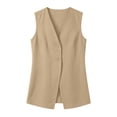 thumbnail image 4 of ATOYSOY Womens V Neck Sleeveless Button Down Vests Casual Loose Linen Style Waistcoat Light Breathable Tops For Summer Daily Street Wear, 4 of 8