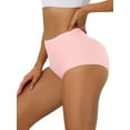 thumbnail image 4 of INSPIRAR CHIC Bragas para Mujeres Elásticas de Cintura Alta Sin Forro Transpirables Ropa Interior Invisible M Rosa Medio, 4 of 4
