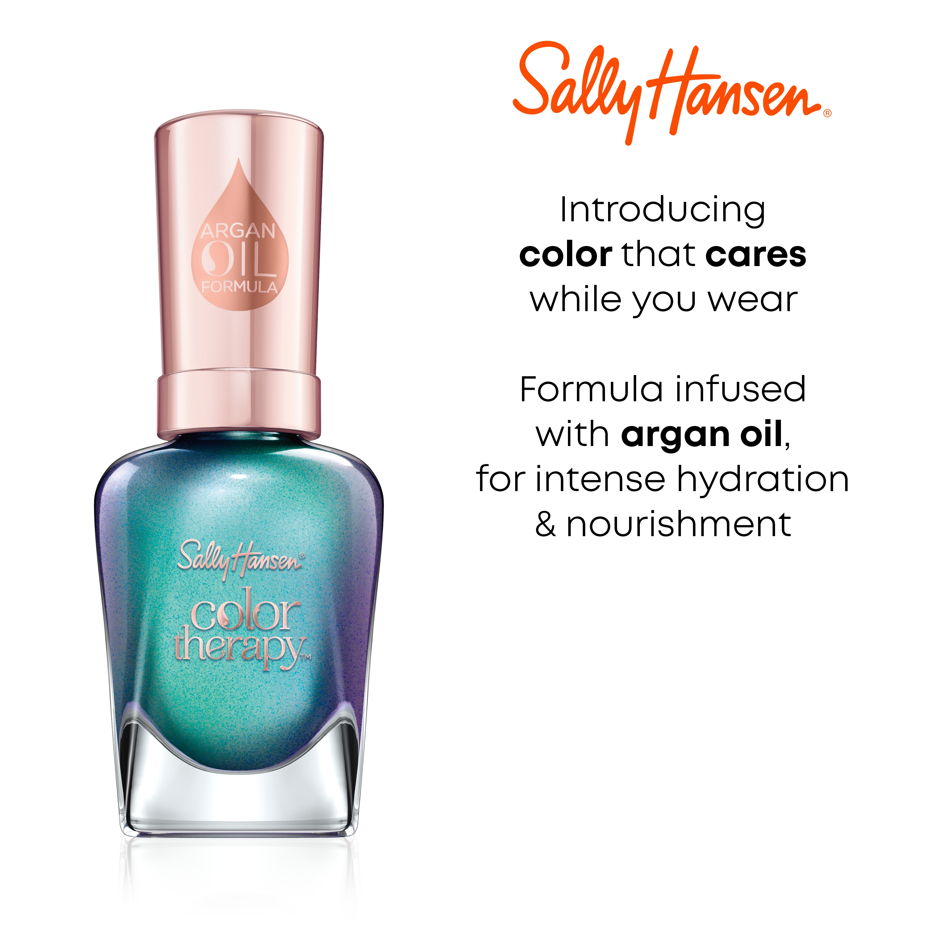 Sally Hansen Color Therapy Nail Color, Oceans Away, 0.5 oz, Color Nail Polish, Nail Polish, Nail Polish Colors, Restorative, Argan Oil Formula, Instantly Moisturizes - image 2 of 13