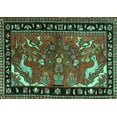 thumbnail image 1 of Ahgly Company Indoor Rectangle Persian Turquoise Blue Traditional Area Rugs, 5' x 8', 1 of 4