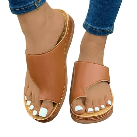 

Blphud House Slippers for Woman Women s Slippers Women s Summer Fashion Solid Color Slip on Beach Sandals Casual Simple Flat Shoes Womens High Heel Slippers Brown 42