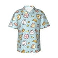 thumbnail image 2 of Picia Rabbit Burger Coffee Gentle Cotton Regular Fit Short Sleeve Casual Hawaiian Shirt for Men-XX-Large, 2 of 9