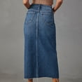 thumbnail image 4 of Jean Skirt For Women Denim Skirt With Pockets Mid High Waist Stretchy Bodycon Midi Skirts Skirt Plaid Long Pencil Skirts for Women Athletic Skirt Skirt Long Pleated Tennis Skirts for Women Scrub Skirt, 4 of 7