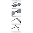 thumbnail image 3 of Creamily Retro Oval Cat Eye Sunglasses for Women Small Thin Frame Lightweight Vintage 90s Slim Sun Glasses（Black frame grey lenses）, 3 of 5