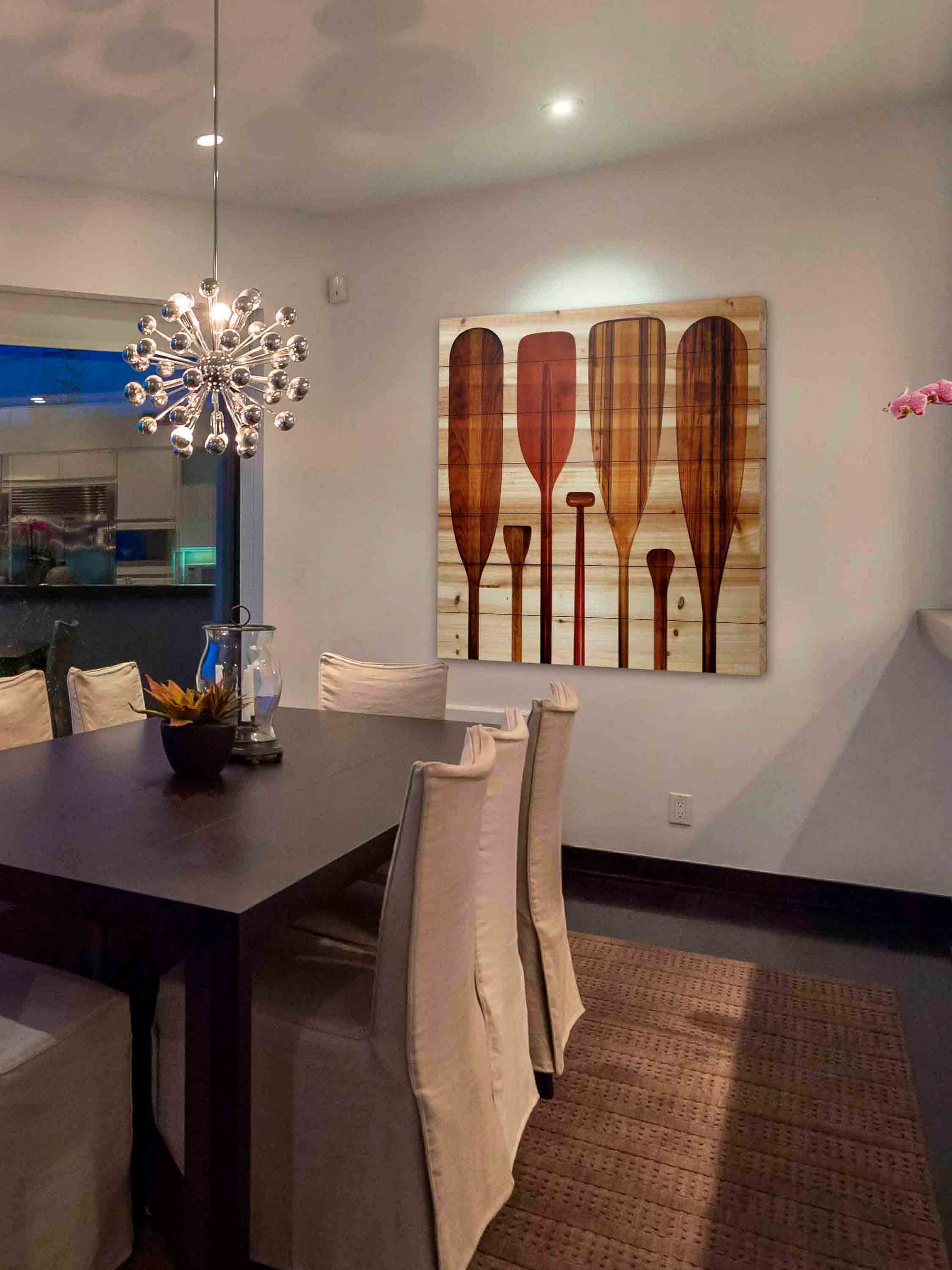 Parvez Taj Paddles Pinewood Wall Art, 18" x 18"
