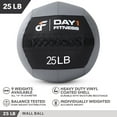 thumbnail image 2 of Day1Fitness Gray/Black Soft Wall Medicine Ball 25 Pounds, 2 of 2