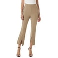 thumbnail image 4 of Inevnen Women's Split Front Cropped Pants Elastic High Waist Elegant Flare Leg Capri with Pockets, 4 of 6