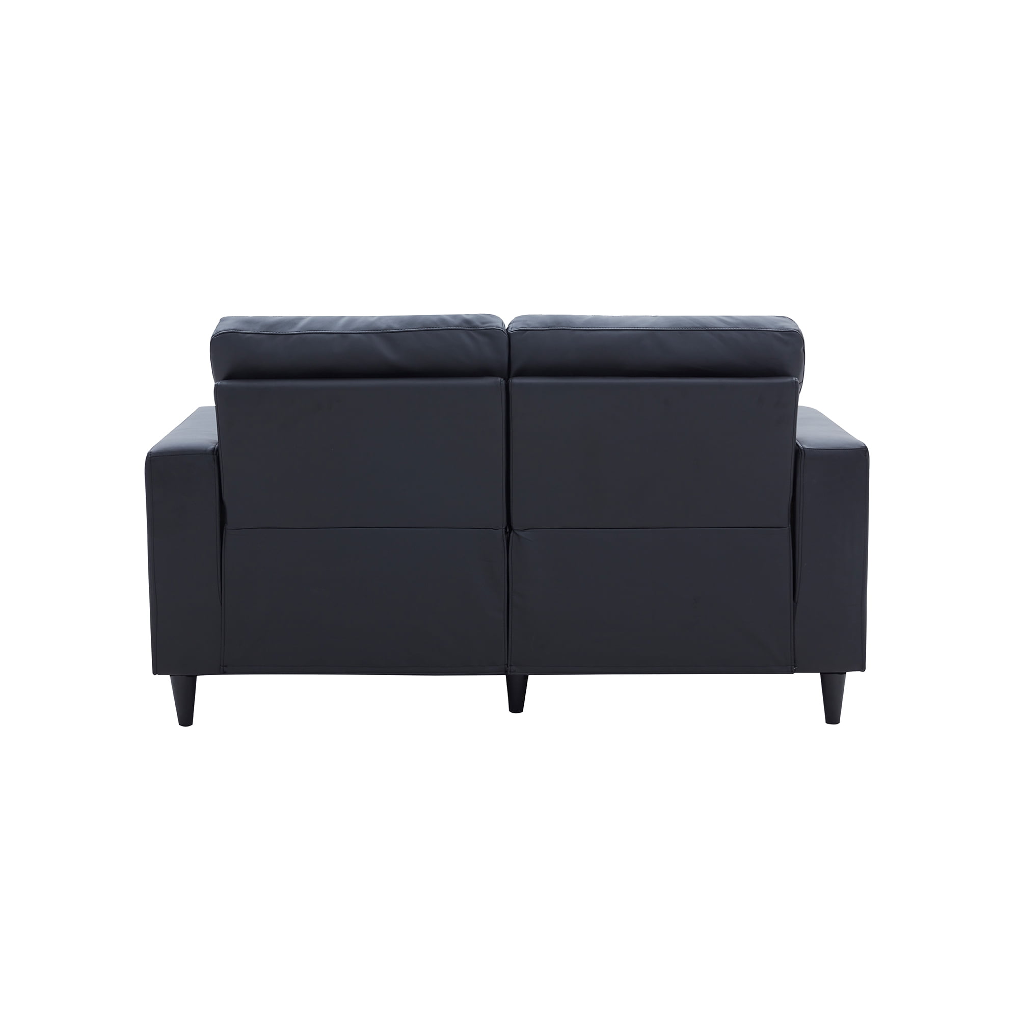 Veryke Contemporary Home Office Upholstered Loveseat Sofa with Wood Frame in Black PU Leather Veryke Contemporary Home Office Upholstered Loveseat Sofa with Wood Frame in Black PU Leather