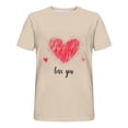 thumbnail image 4 of Camisas de Manga Larga para Hombres Imprimir Casual Cuello Redondo Blusa de Manga Corta, Camisas de Lino para Hombres, 4 of 8