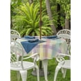 thumbnail image 2 of Outdoor Tablecloth with Umbrella Hole and Zipper, Green Beige Plaid Round Table Cloth 54 Inch Waterproof Tablecloth, Farmhouse Art Checkered Rustic Picnic Table Cover for Patio Camping, 2 of 7