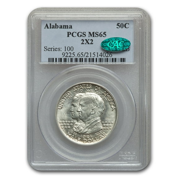 1921 2x2 Alabama Centennial Half Dollar MS-65 PCGS CAC