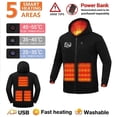 thumbnail image 3 of Kids Heated Hoodie Sweatshirts Boys Girls 5 Heating Zones Zip-Up Fleece Lined Electric Hooded Jackets Cold Weather Black, 7 Y, 3 of 7