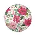 thumbnail image 2 of 15.4" Round Placemat Set of 1 Polyester Fabric Place Mats Non-Slip Dining Kitchen Table Mats for Kitchen Party Decor Red Flowers and Leaves, 2 of 5