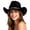 Black, variant on Western Cowboy Hat with Finish Couples Style Fedora Hat for Men Women