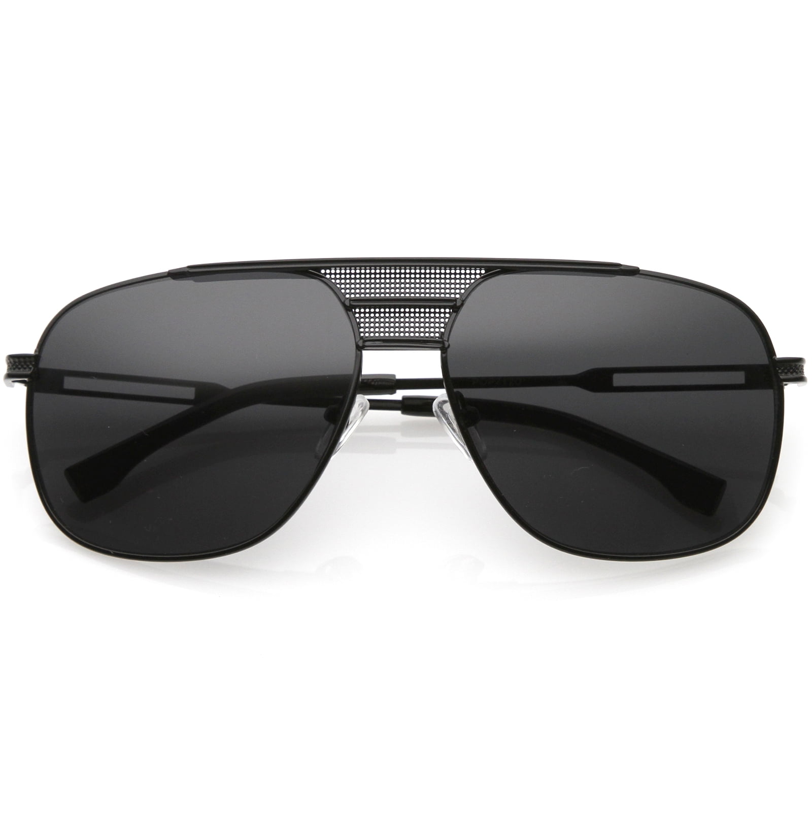 sunglass.la Oversized Aviator Sunglasses Perforated Triple Crossbar