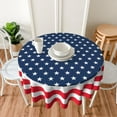 thumbnail image 6 of Patriotic Tablecloth Round 60 Inch 4th of July Table Cloth Washable Spillproof Wrinkle Free Blue Red White Independence Day Holiday Fabric Table Cover for Indoor Outdoor Kitchen Dinning Round Tables, 6 of 6