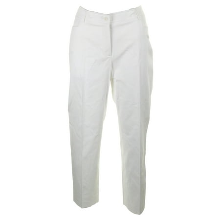 Anne Klein White Textured Ankle Pants 16