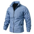 thumbnail image 3 of Mens Jacket Coat Fashion Leisure Square Thin Blouse Baseball Top Straight Jacket,Blue,XL, 3 of 9
