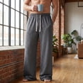 thumbnail image 5 of Homeyce Men's Sweatpants Open Bottom Wide Leg Sweatpants with Pockets Straight Leg Solid Pants Drawstring Athletic Loose Fit Athletic Loose Sweat Pants,Black S, 5 of 7