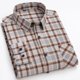 thumbnail image 2 of Camisas De Vestir Para Hombre Manga Larga Camisa de manga larga para hombre Camisa de moda para hombre de talla grande informal a cuadros de lana de algodón (Dark Gray, 3XL-46), 2 of 4