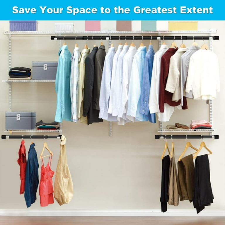 BsBsBest Hanging Closet Rod 15 40 inch Adjustable Closet Hanging Organizer 35 inch Height Space Saving Clothes Hanging Bar Walmart