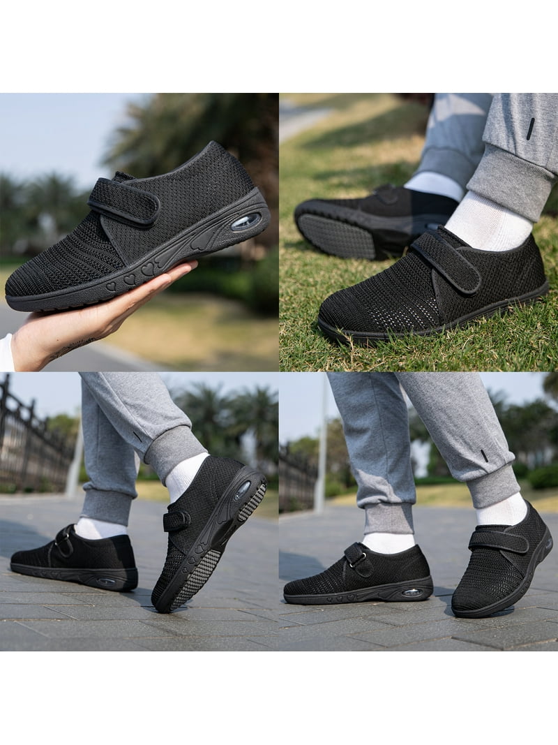 RUYI Diabetische Schoenen voor Dames en Heren Extra Wijd Senioren Orthopedische Gezondheid Wandelschoenen Ultralichte Sneakers voor Gezwollen Voeten, rood, 40 EU