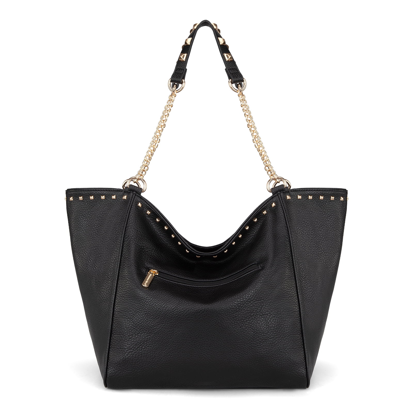 Montana West Large Tote Bag for Women Oversized Shoulder Purses with Chain Handbags, Black