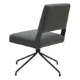 thumbnail image 5 of SAFAVIEH Couture Emmeline Leather Mid Back Swivel Office Chair, Slate Grey/Black, 5 of 7
