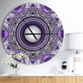 thumbnail image 2 of DesignArt Purple Fractal Pattern with Circles Large Wall Clock, 2 of 2