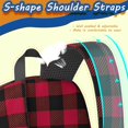 thumbnail image 5 of Red and Black Checkered Pattern 17" School Backpacks for Teens,Waterproof Oxford Fabric,S-Shape Padded Straps for School,Travel,Hiking,Camping, 5 of 6