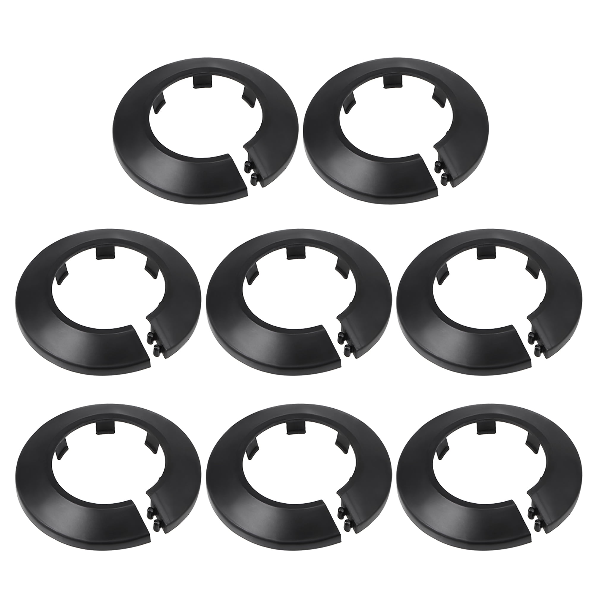 Uxcell 43mm PP Plastic Black Water Pipe Cover Decoration 8 Pack