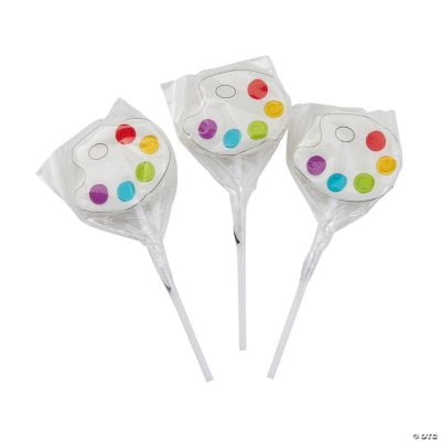 Little Artist Lollipops, 12 Pieces, Individually Wrapped, Paint Birthday Party Candy Supplies for Kids
