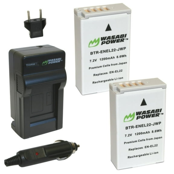 Wasabi Power Battery (2-Pack) and Charger for Nikon EN-EL22, MH-29