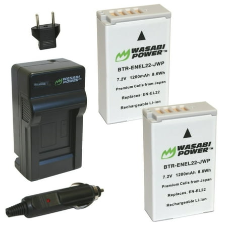 Wasabi Power Battery (2-Pack) and Charger for Nikon EN-EL22  MH-29