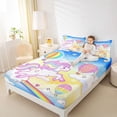 thumbnail image 3 of Metsweet Dreamy Unicorn Bed Sheets 4-Piece, Kawaii Rainbow Hot Air Balloon Full Size Sheets,1 Fitted Sheet, 1 Flat Sheet and 2 Pillowcases, 3 of 5