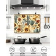 thumbnail image 5 of Stove Top Covers for Electric Stove 28.5x20.5 Inches, Cactus Sunflowers Heat Insulation Fireproof Glass Cooktop Protector, Watercolor Summer Floral Multipurpose Countertop Stovetop Cover for Kitchen, 5 of 8