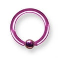 thumbnail image 2 of Designer Stainless Steel 12G (2Mm) 7/16 (12Mm) Dia W 4Mm Ball Dark Pink Titanium Made In China -Jewelry By Sweet Pea Creations, 2 of 2