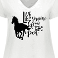 thumbnail image 4 of Inktastic Live Like Someone Left the Gate Open Horse Silhouette Women's Plus Size V-Neck T-Shirt, 4 of 5